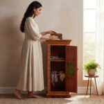 Hand-Painted Mango Wood Bedroom Storage Cabinet – Boho Accent Cupboard for Clothes, Linens & Home Decor - Image 15