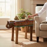 Mango Wood Hand-Painted Indian Animal Coffee Table - Image 4