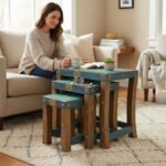 Handcrafted Rustic Nesting Table Set for Cozy Living Room Décor - Image 2