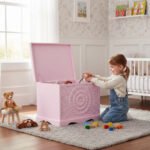 Mango Wood Blanket Storage Chest Table In Pink Finish - Image 5
