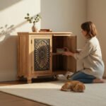 Mango Wood Sideboard With Charcoal Finish - Image 3