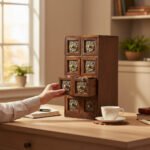 Mango Wood Table Decor Mini Drawer Chest With Brass Detailing - Image 7