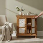 Mango Wood Hand-Carved Cabinet For Utility Storage - Image 2