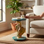 Mango Wood Hand-Carved Duck Coffee Table With Beautiful Painting - Image 3