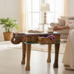 Mango Wood Hand-Painted Indian Animal Coffee Table - Image 8