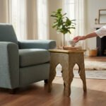 Mango Wood Sofa Side Table With Brass Detailing - Image 6