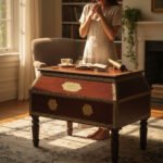 Mango Wood Storage Side Table With Brass Detailing - Image 4