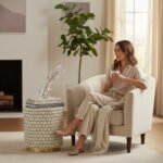 Bone Inlay Boho Side Table For Modern Living Room Decor - Image 3