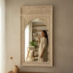Hand-Carved Wooden Frame Mirror for Modern & Traditional Home Decor - Image 4
