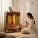 Teak Wood Hand-Carved Indian Pooja Temple For Daily Worship - Image 6
