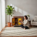 Hand-Painted Mango Wood Indian Bedside Cabinet For Bedroom Storage - Image 20