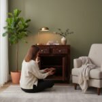 Mango Wood Hand-Carved Sideboard Cabinet With Brass Bells - Image 8