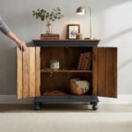 Mango Wood Lotus Sideboard Cabinet In Black Finish - Image 9