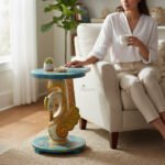 Mango Wood Hand-Carved Duck Coffee Table With Beautiful Painting - Image 2