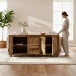 Mango Wood Hand-Carved Sideboard For Storage Solution - Image 8