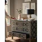Bone Inlay 3 Drawer Dresser Cabinet For Hallway Decor - Image 9