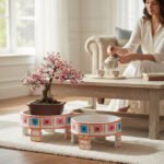 Mango Wood Hand-Painted Indian Boho Chakki Coffee Table - Image 2