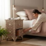 Bone Inlay Bedside Table For Living Area Decor - Image 8