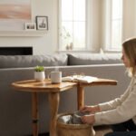 Mango Wood Coffee Table With Folding Legs For Living Room Decor - Image 7
