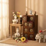Mango Wood Table Decor Mini Drawer Chest With Brass Detailing - Image 4