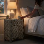 Mango Wood Bone Inlay Bedside Table For Living Area Decor - Image 11