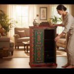 Handcrafted Indian Storage Cabinet – Wooden Almirah for Home Décor & Functional Storage - Image 9