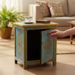 Mango Wood Painted Bedside Table With Storage Solution - Image 11