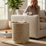Bone Inlay Boho Side Table For Modern Living Room Decor - Image 14