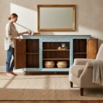 Mango Wood Indian Blue Boho Console Sideboard - Image 6