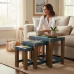 Handcrafted Rustic Nesting Table Set for Cozy Living Room Décor - Image 6