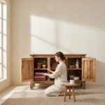 Mango Wood Hand-Carved Sideboard With Natural Finish - Image 7