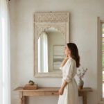 Hand-Carved Wooden Frame Mirror for Modern & Traditional Home Decor - Image 16