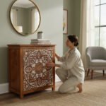 Mango Wood Four Drawer Bedside Chest For Storage Solution - Image 2