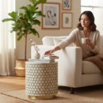 Bone Inlay Boho Side Table For Modern Living Room Decor - Image 16