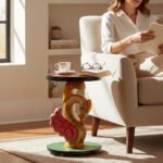 Mango Wood Hand-Carved Duck Coffee Table With Beautiful Painting - Image 7