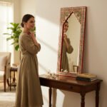 Mango Wood Hand-Painted Vanity Mirror - Image 8