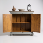 Mango Wood Hand-Carved Sideboard Cabinet With Grey Finish - Image 7