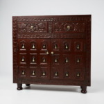Mango Wood Hand-Carved Sideboard Cabinet With Brass Bells - Image 9