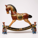 Hand-Painted Wooden Rocking Horse Statue For Housewarming - Image 8
