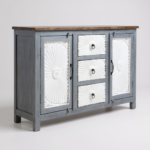 Mango Wood Indian Grey Drawer Sideboard For Storage Solution - Image 7