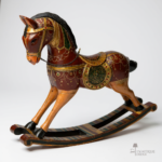 Hand-Painted Wooden Rocking Horse Statue For Housewarming - Image 7
