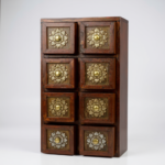 Mango Wood Table Decor Mini Drawer Chest With Brass Detailing - Image 9