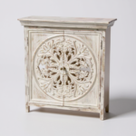 Hand-Carved Mango Wood Bedside Cabinet For Bedroom Storage - Image 9
