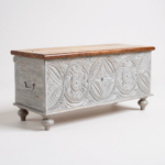 Mango Wood Mandala Grey Blanket Storage Chest - Image 8