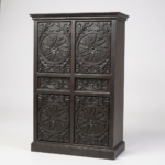 Mango Wood Hand-Carved Tall Storage Cabinet With Black Finish - Image 10