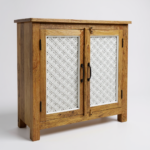 Mango Wood Handcrafted Console Cabinet With One Storage Shelf - Image 5