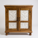 Mango Wood Hand-Carved Cabinet For Utility Storage - Image 3