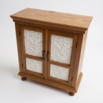 Mango Wood Hand-Carved Cabinet For Utility Storage - Image 5