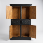 Mango Wood Hand-Carved Tall Storage Cabinet With Black Finish - Image 11