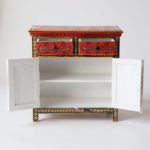 Mango Wood Ethnic Boho Painted Cabinet For Living Area Decor - Image 5